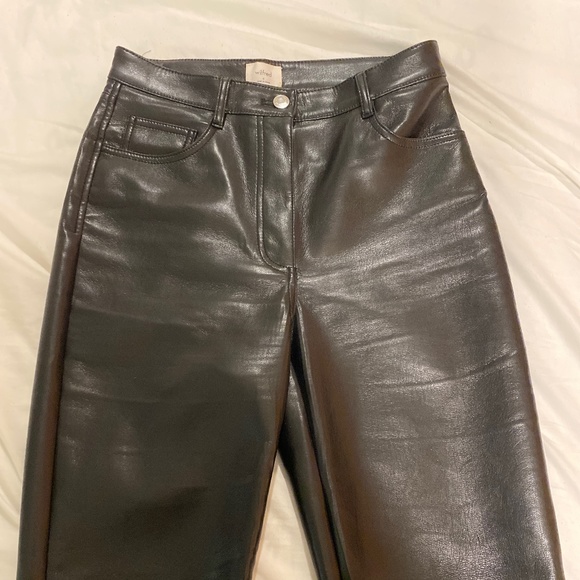 WILFRED Melina Pants Vegan Leather Straight Leg size 4 Regular - Picture 1 of 4